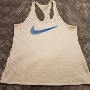 Women's white and blue Nike racer back tank top size XL